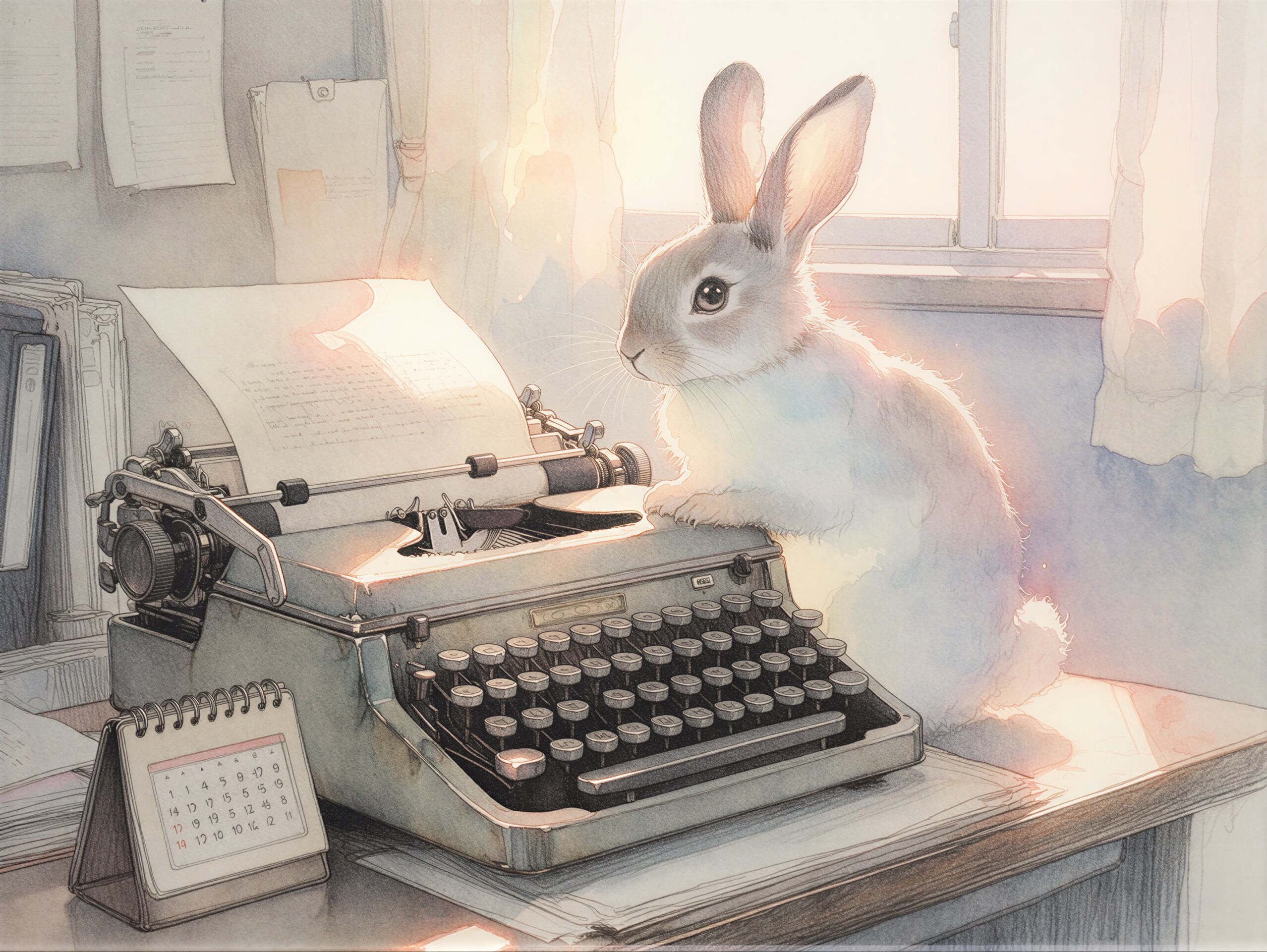 タイプライターとウサギ | の人気AIイラスト・グラビア