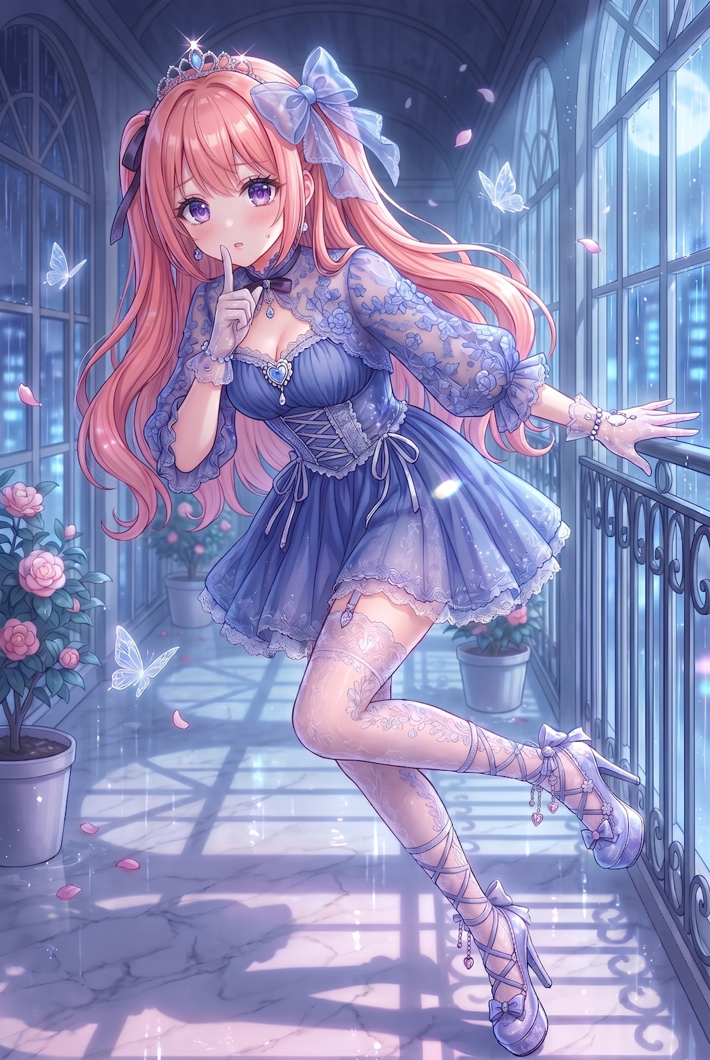 静謐の蒼紗心飾