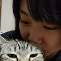 猫にキスする子 2枚目