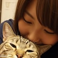猫にキスする子 11枚目