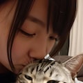 猫にキスする子 6枚目