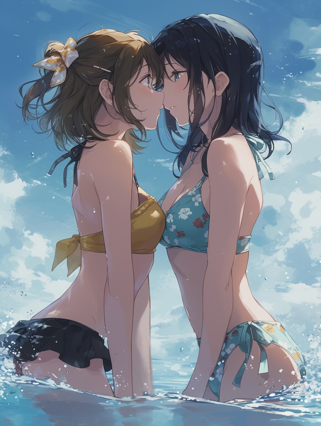 海での二人