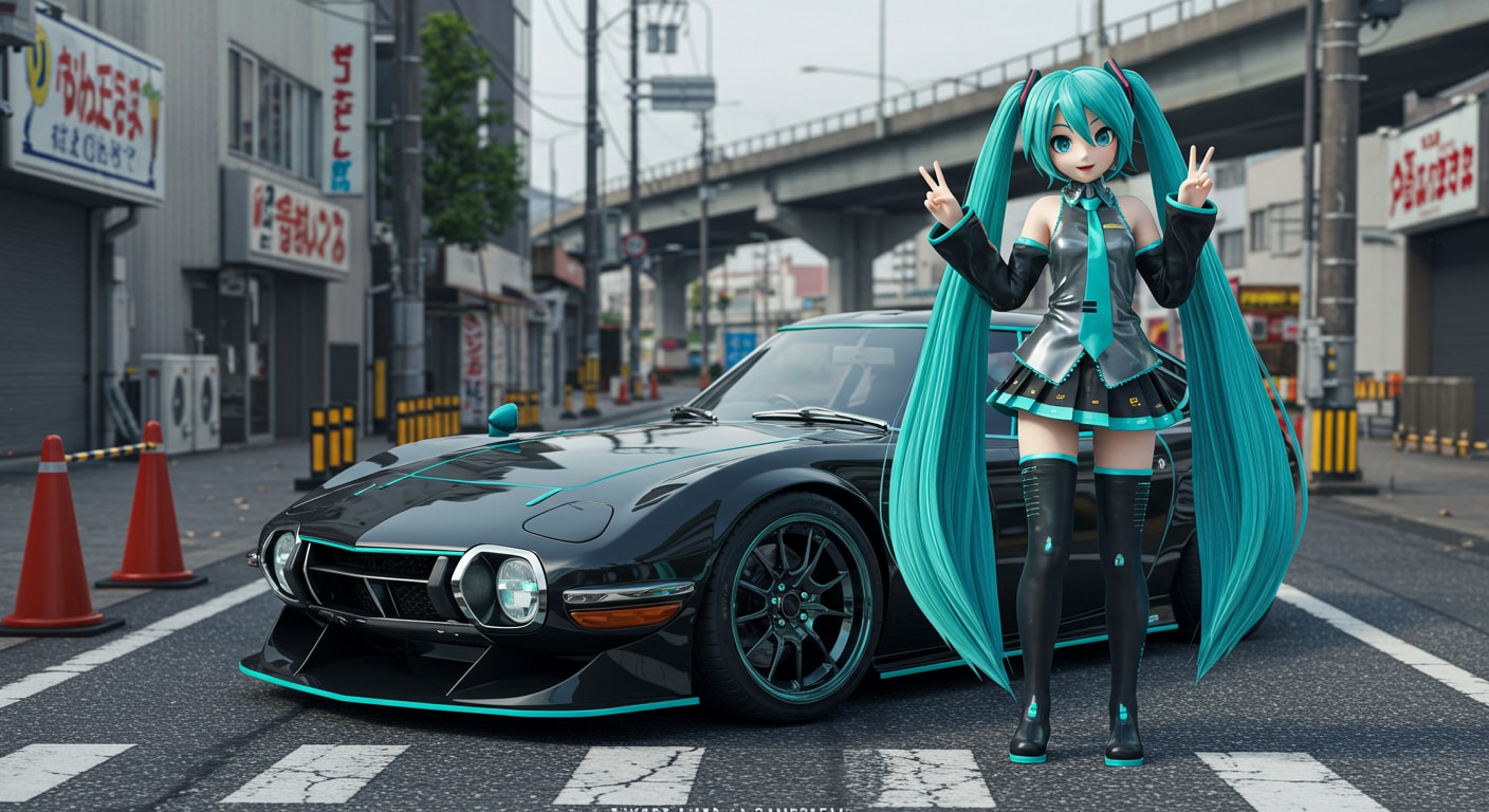 初音ミクと2000GT | の人気AIイラスト・グラビア