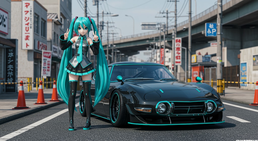 初音ミクと2000GT