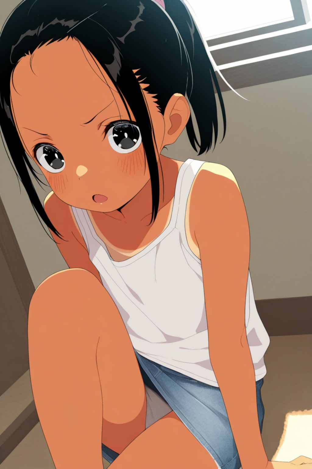 パンチラ　日焼け女子ちゃん