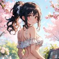 桜と女の子 3枚目