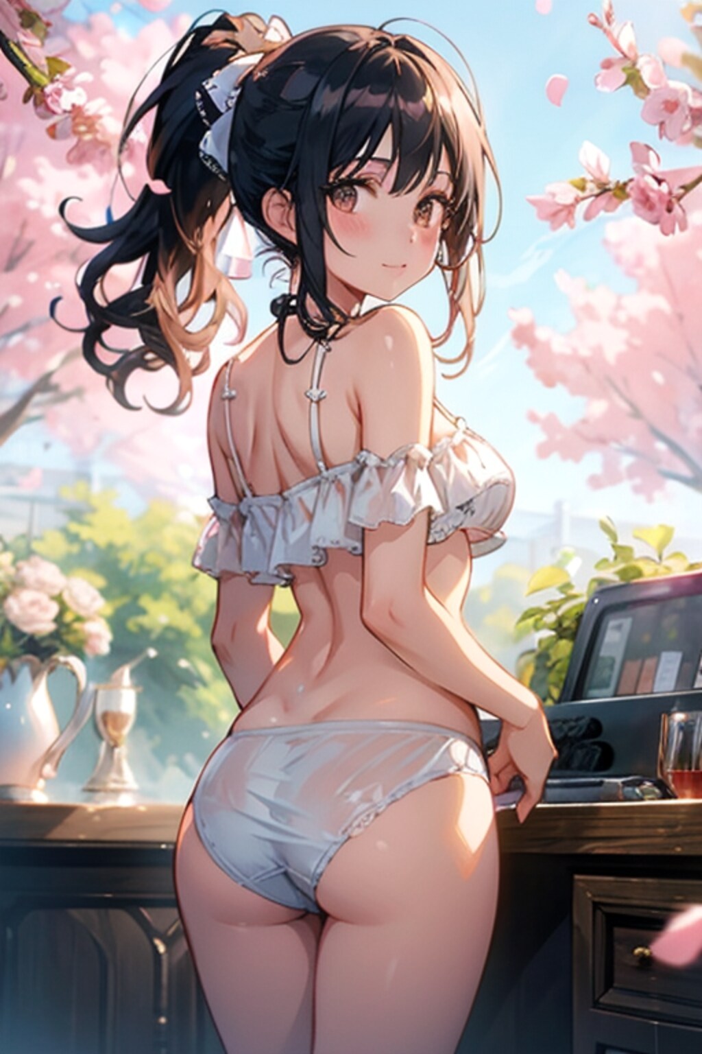 桜と女の子