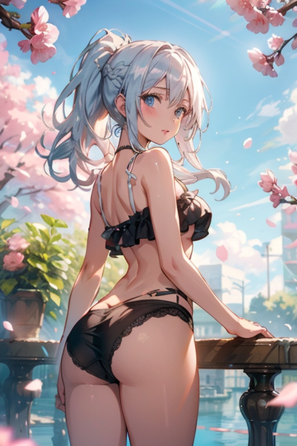 桜と女の子