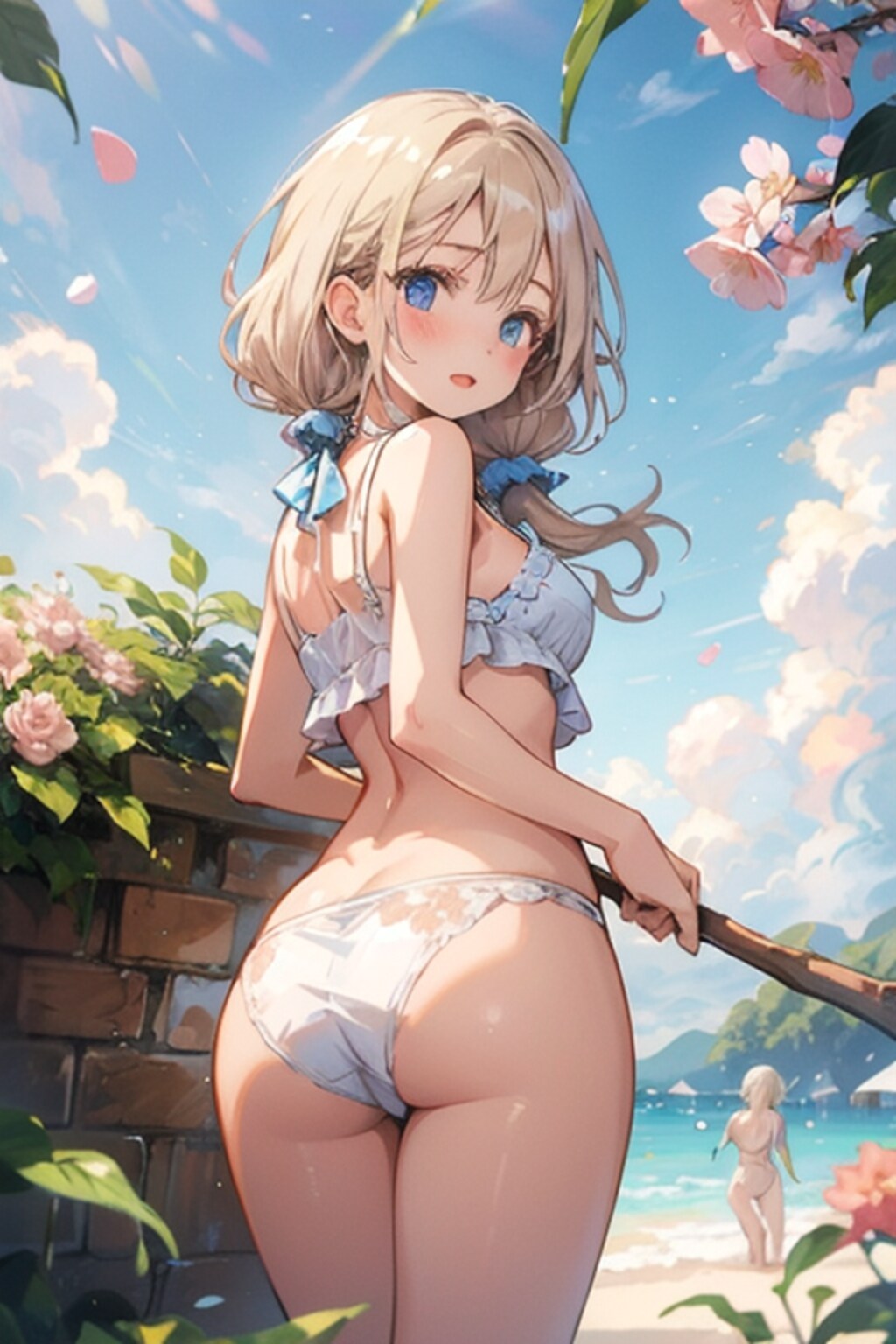 桜と女の子