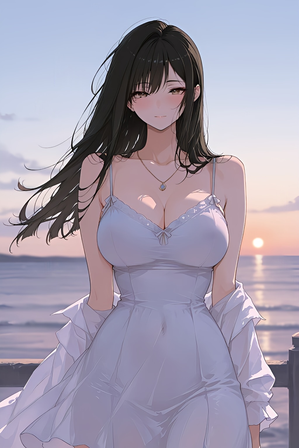 黄昏時のお姉さん