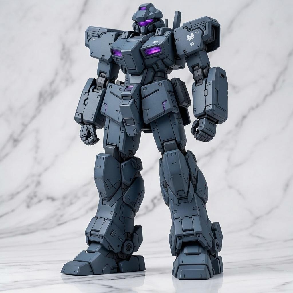 AIガチャ戦機 量産機 立ち絵＆フィギア　（標準カラー／森林迷彩）