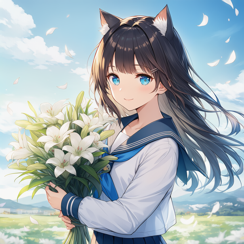 ７月の花　白色の百合