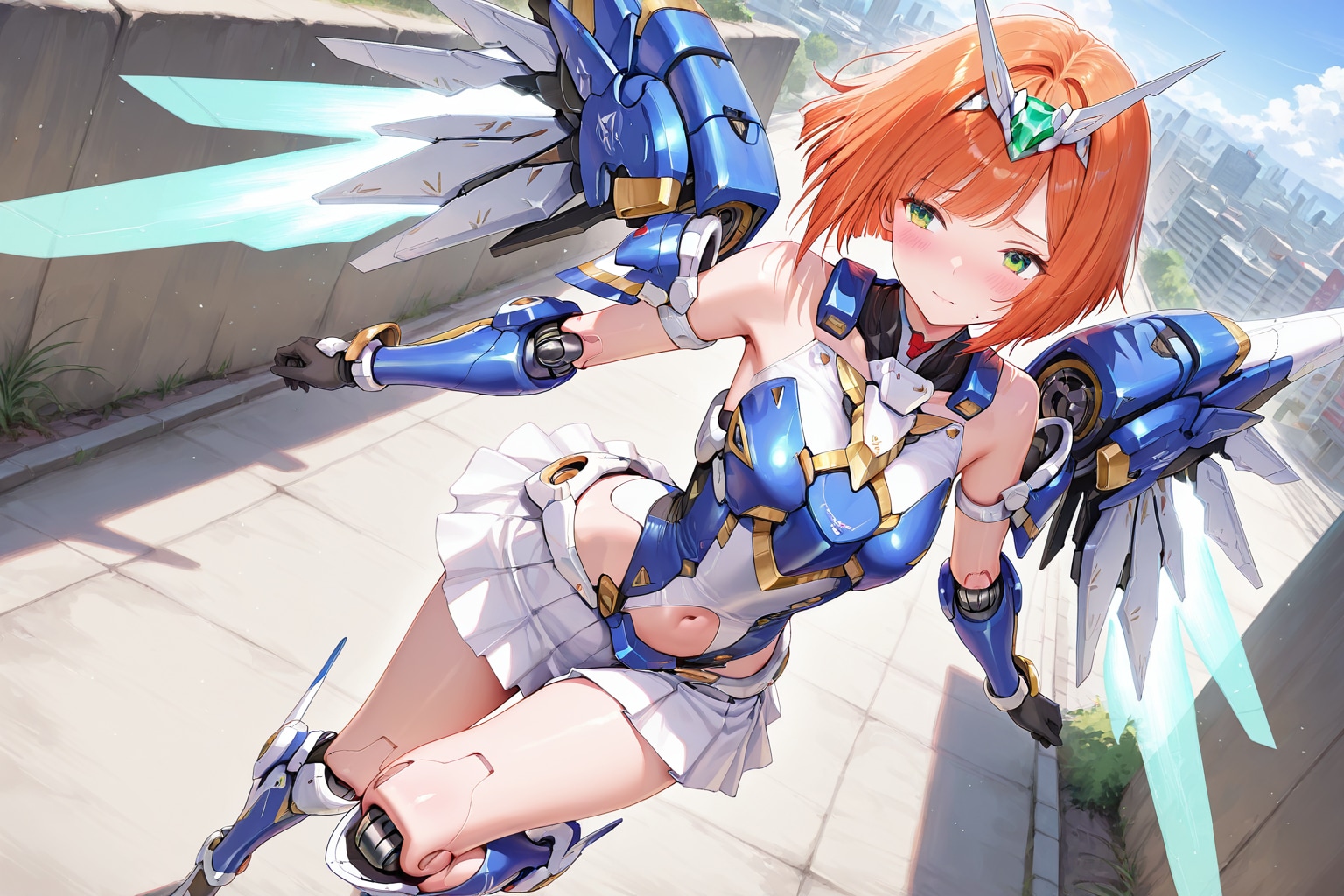 メカ娘の市街地戦① | の人気AIイラスト・グラビア