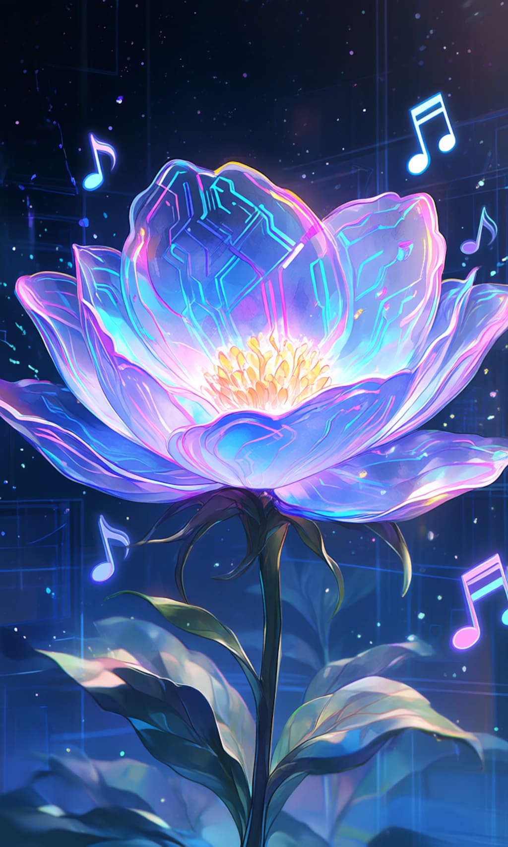 Synthetic sounds flower.