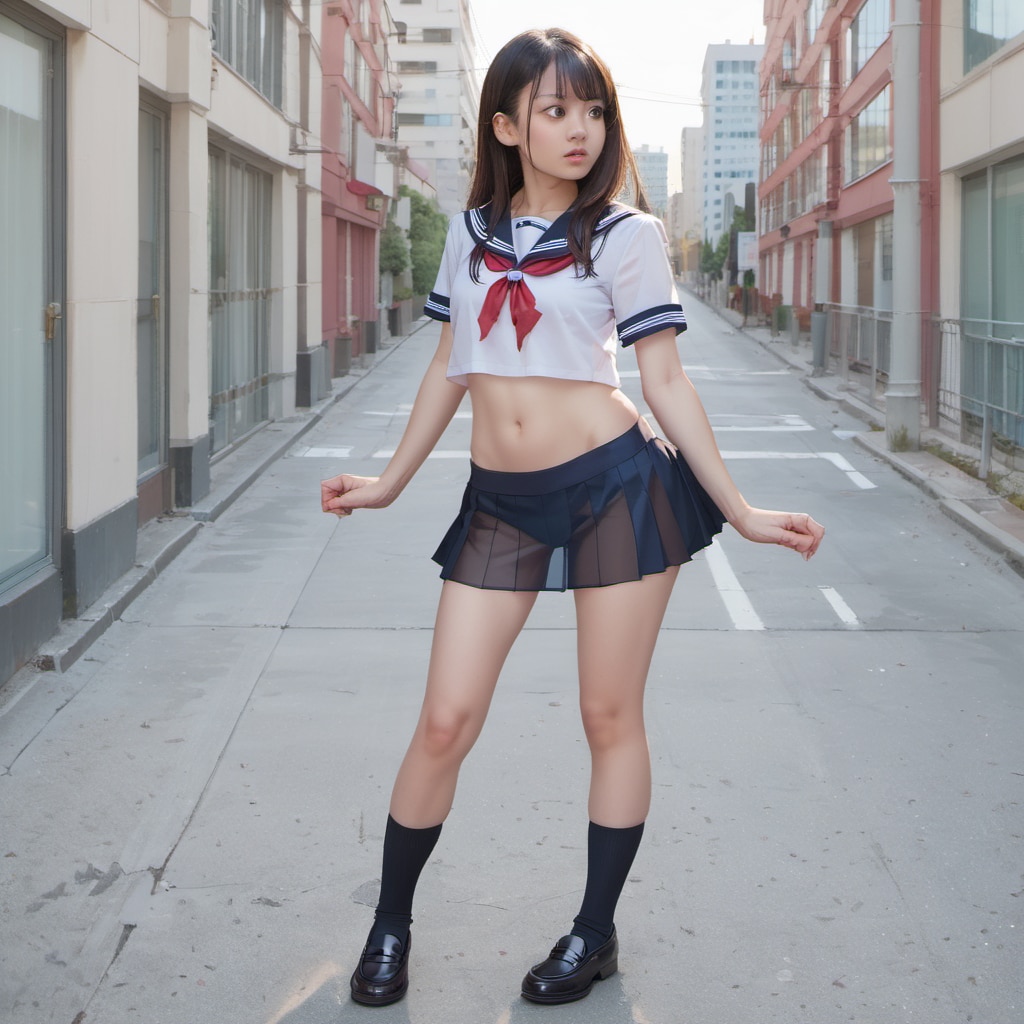 ローライズは超ミニに見えても割と安全