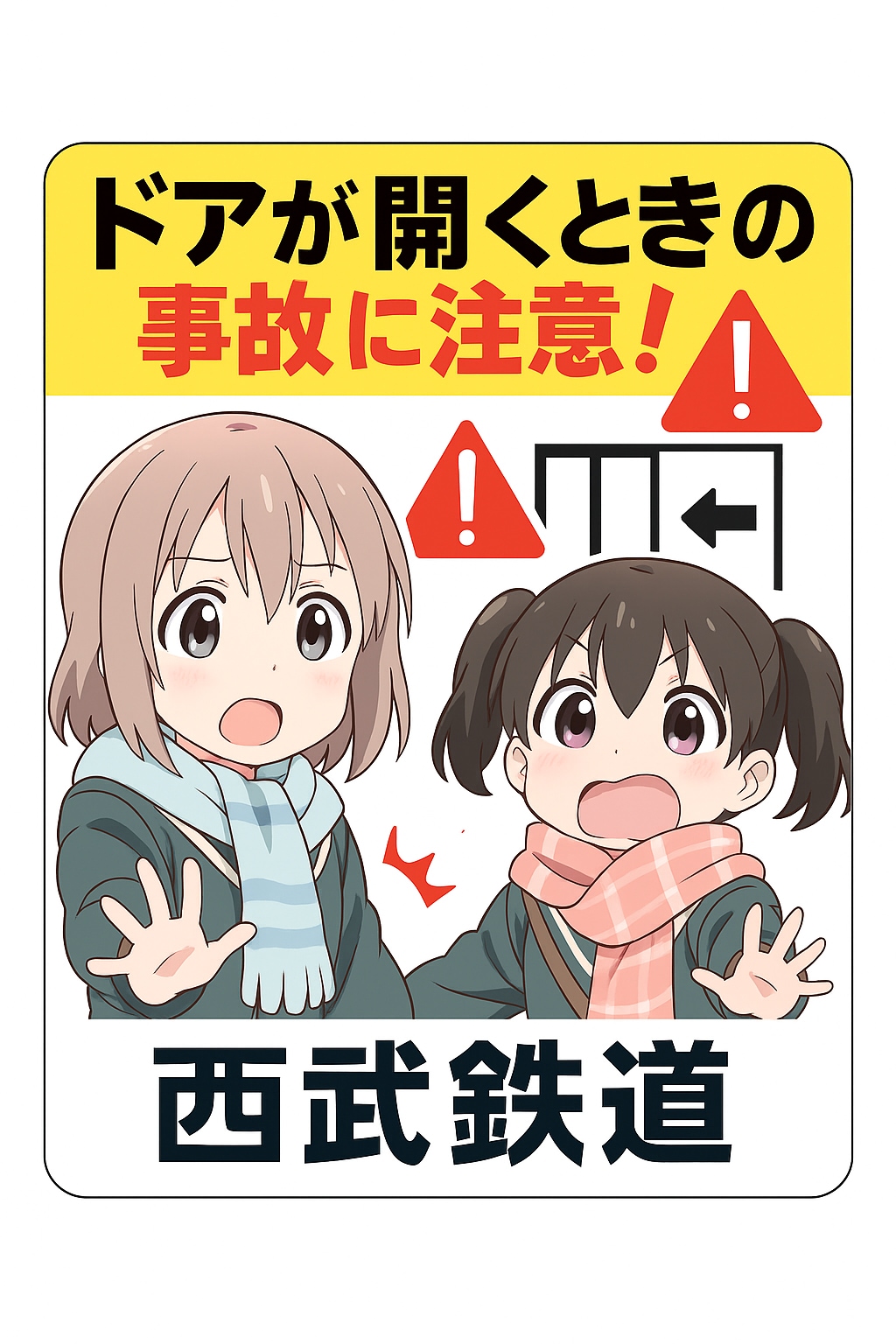 開くドアに気を付けてね！