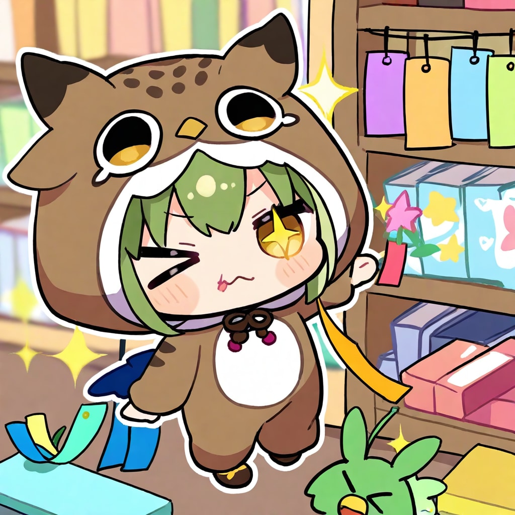 本屋の緑髪ちゃん