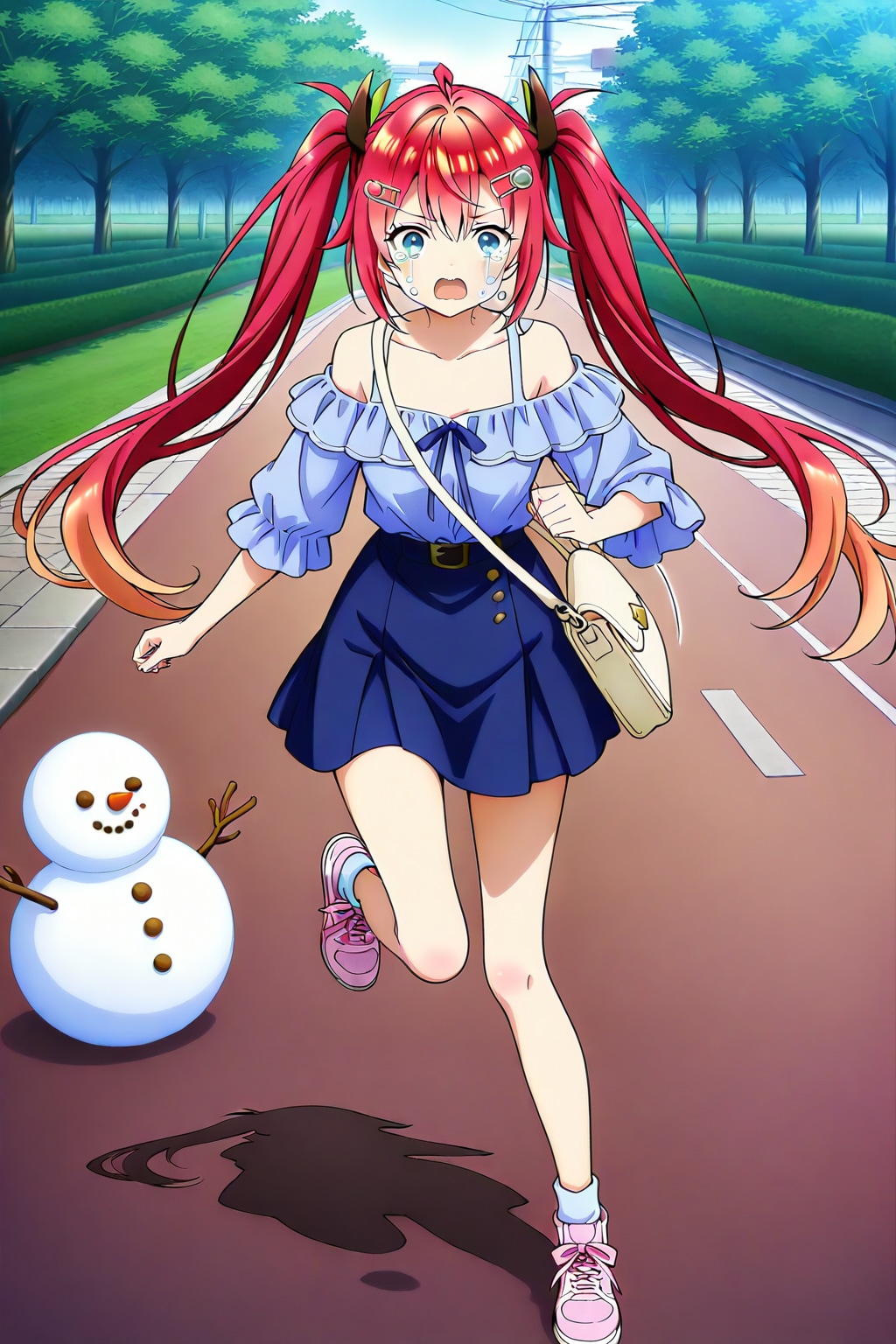 背後から迫る雪だるま怪人