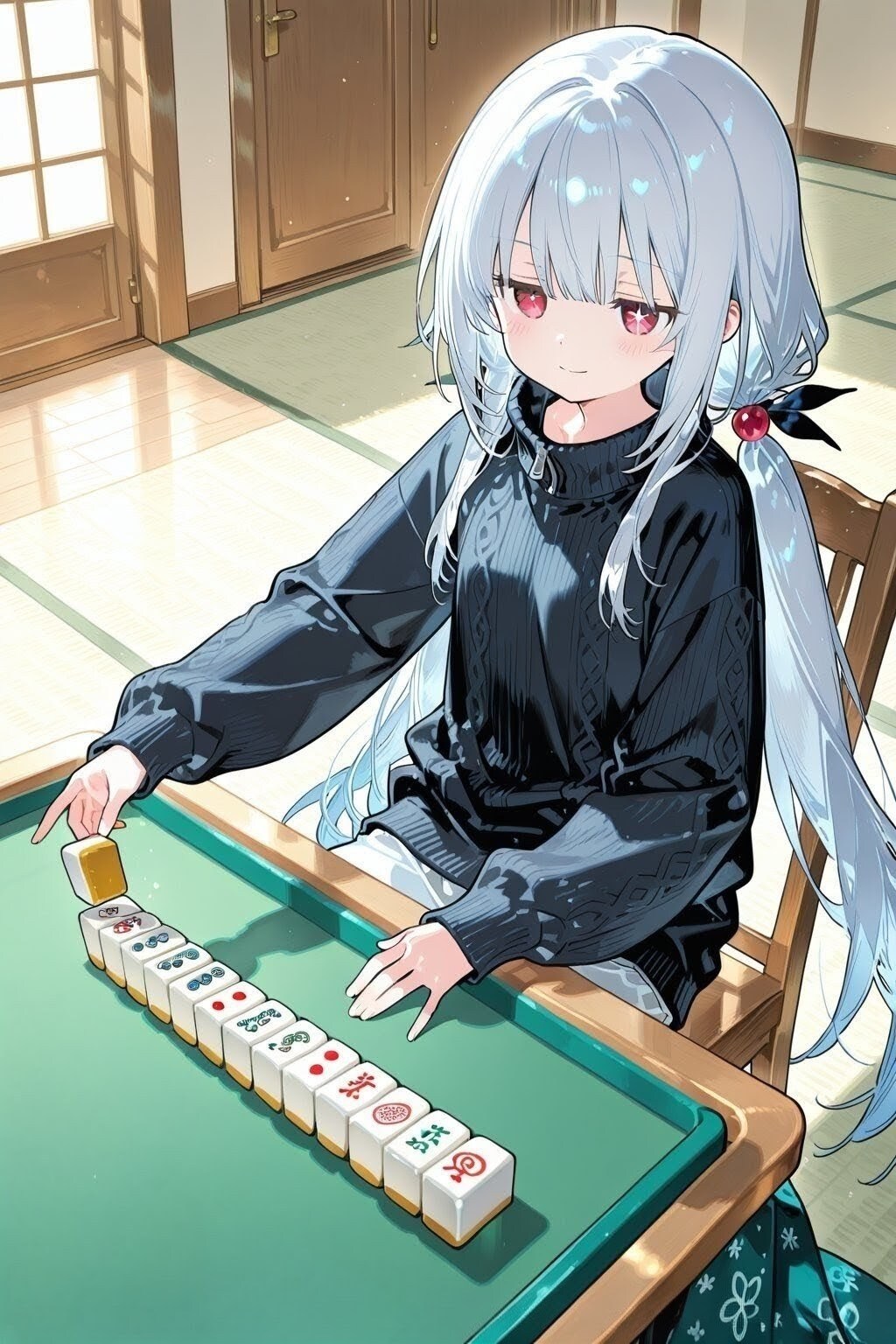 麻雀を遊ぶアイちゃん