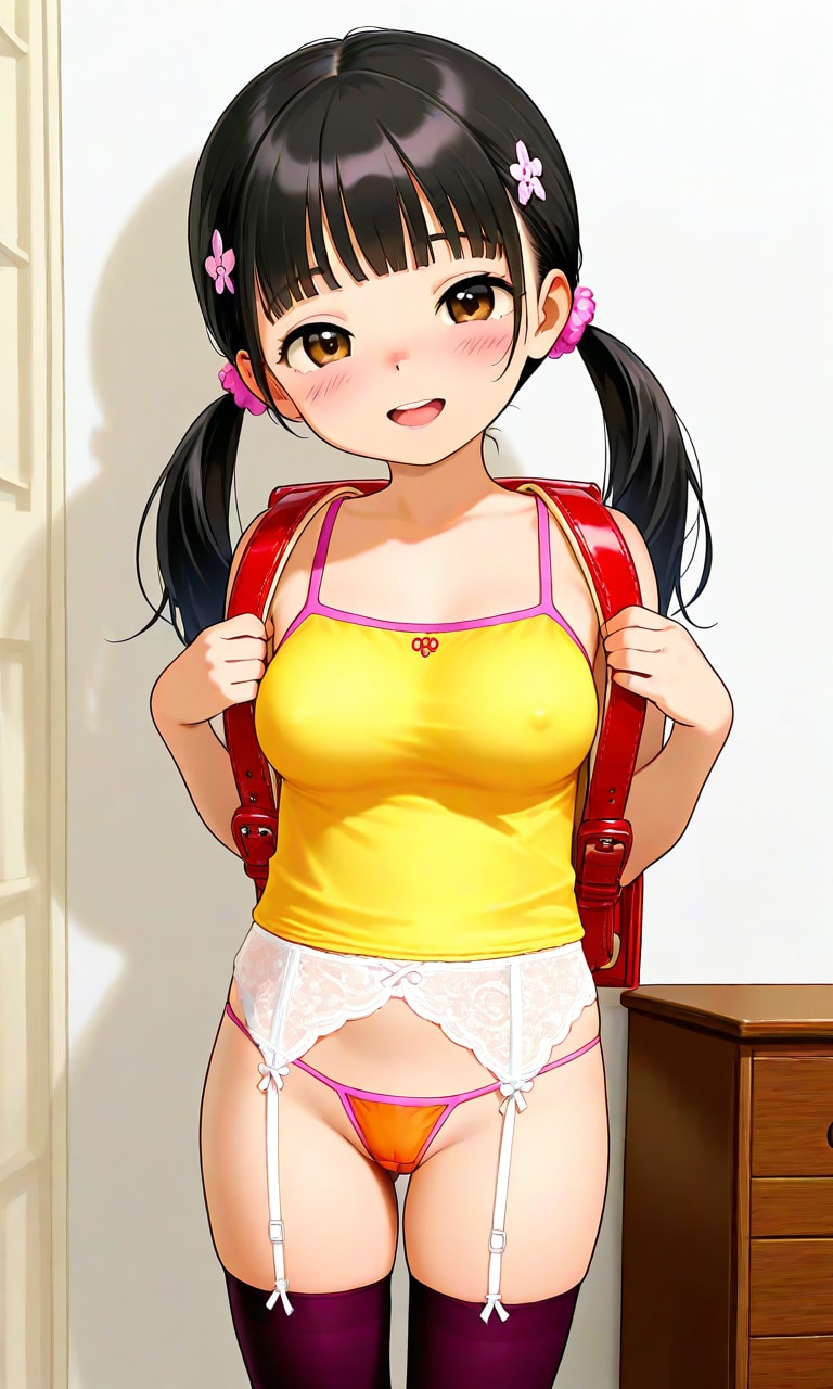 ツインテキャミニーソガーター子