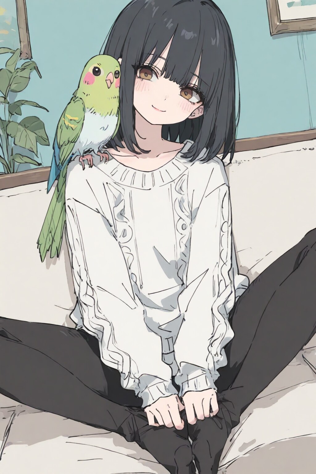女の子と鳥　その２