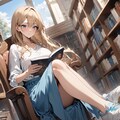 図書館にブロンド美女【オリジナル】 3枚目