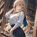 図書館にブロンド美女【オリジナル】 10枚目