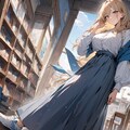 図書館にブロンド美女【オリジナル】 2枚目