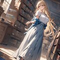 図書館にブロンド美女【オリジナル】 4枚目