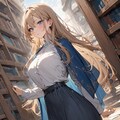 図書館にブロンド美女【オリジナル】 8枚目