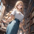 図書館にブロンド美女【オリジナル】 5枚目
