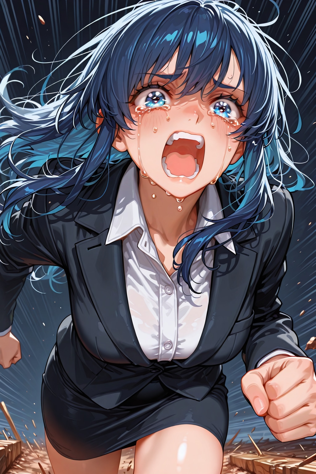 何かヤバイのに追われてる潮音ちゃん | の人気AIイラスト・グラビア