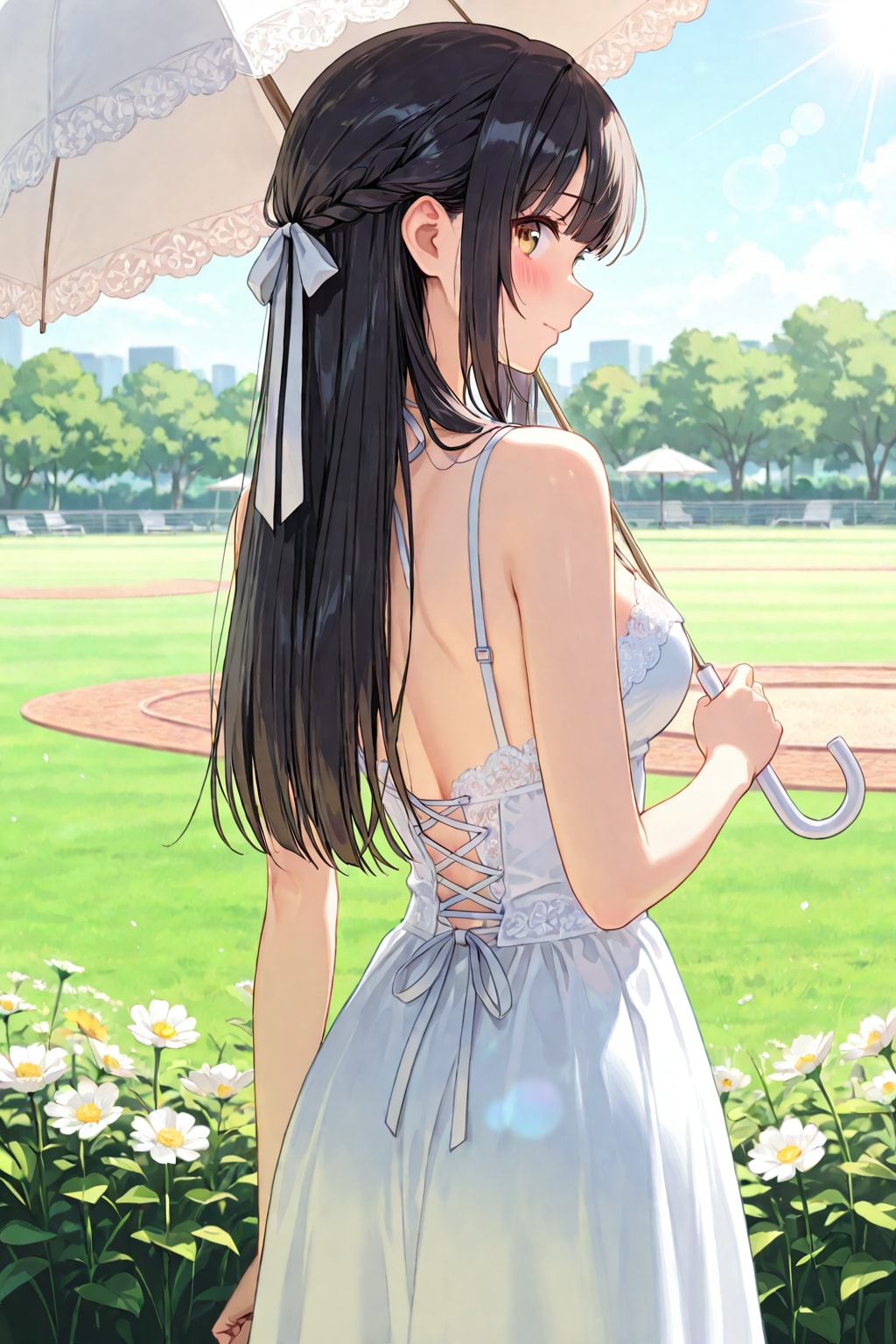 日傘をさす私ちゃん