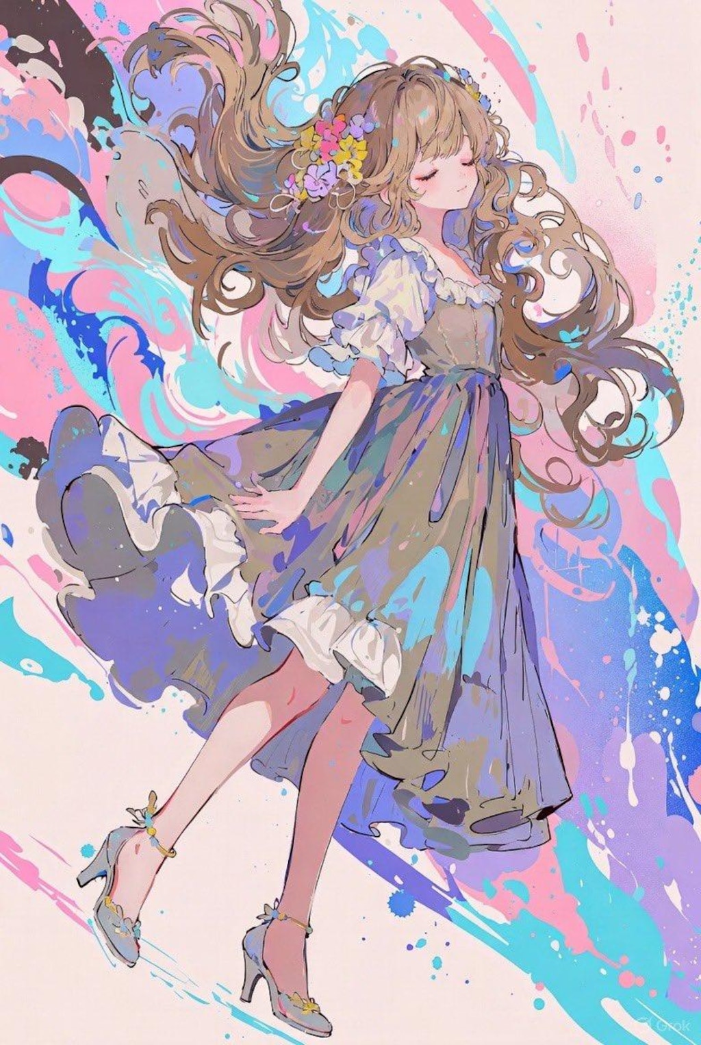 ドレスと飛び散ったインク
