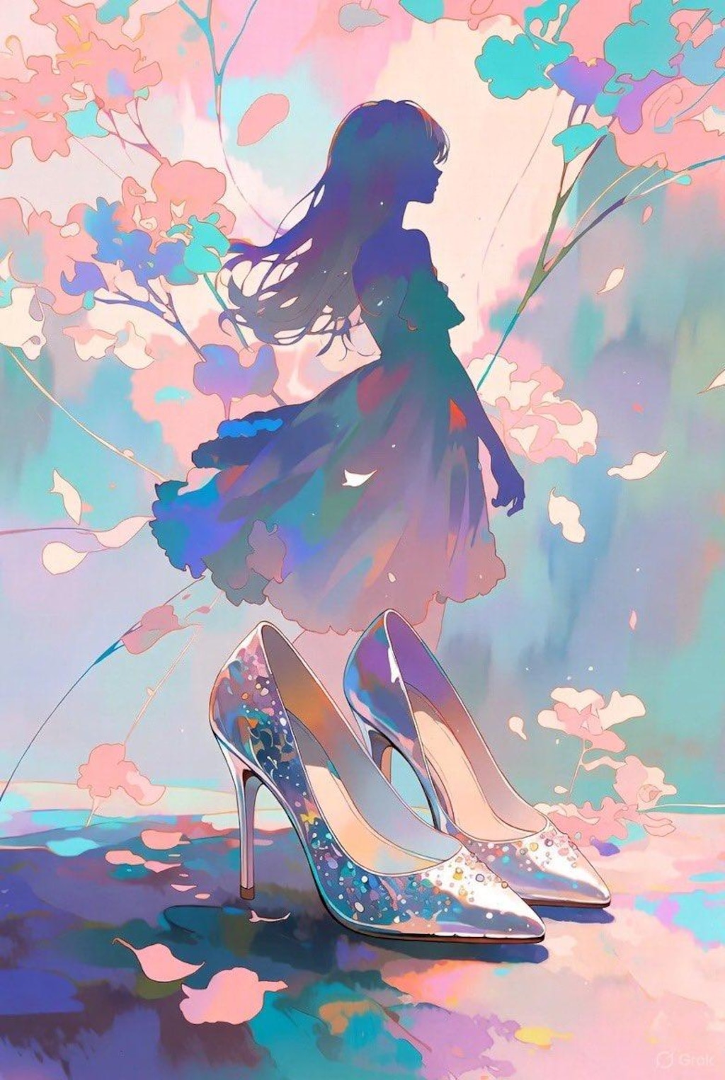 ドレスと飛び散ったインク