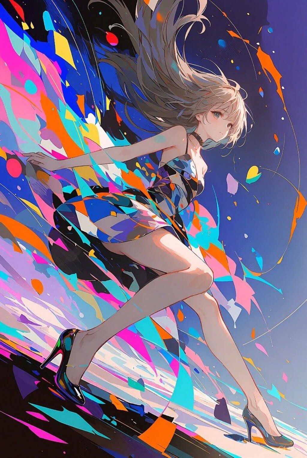 ドレスと飛び散ったインク