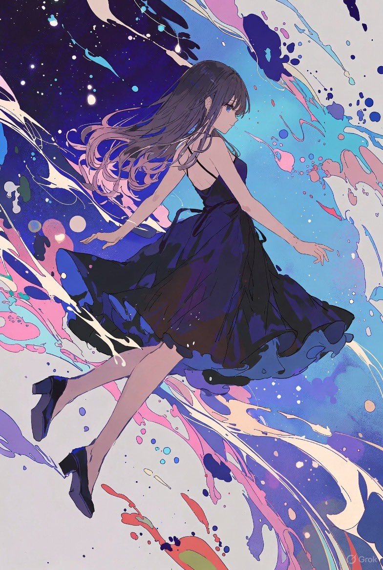 ドレスと飛び散ったインク