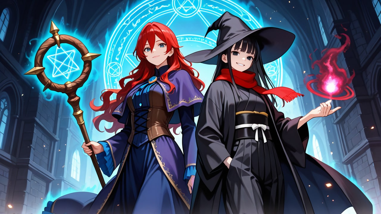 不死の魔女リーゼロッテさんといつもの魔女さんの魔法コラボファンアート | の人気AIイラスト・グラビア