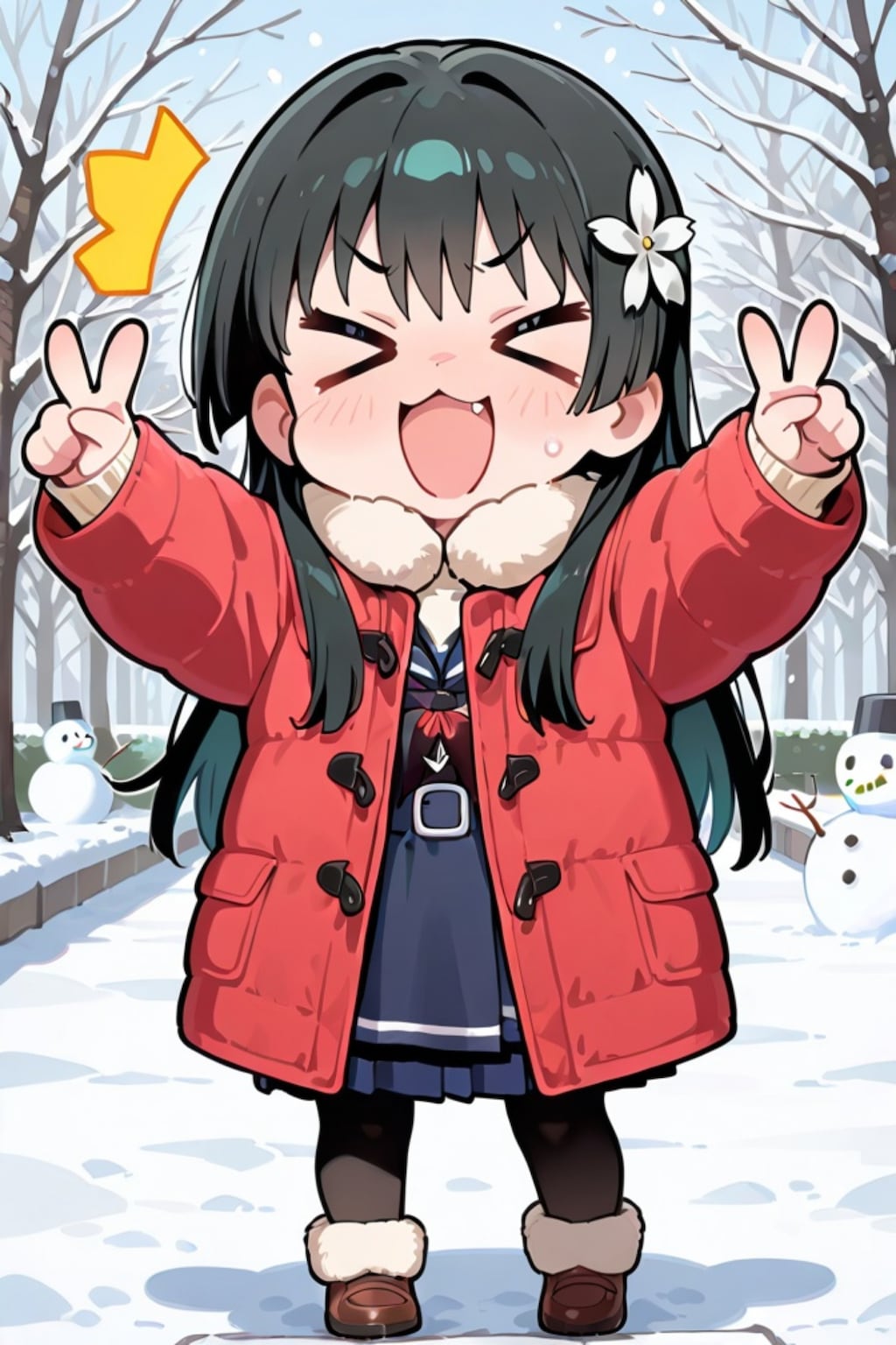 佐天さんと雪だるま