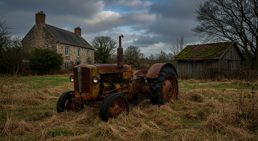 放置されたトラクター