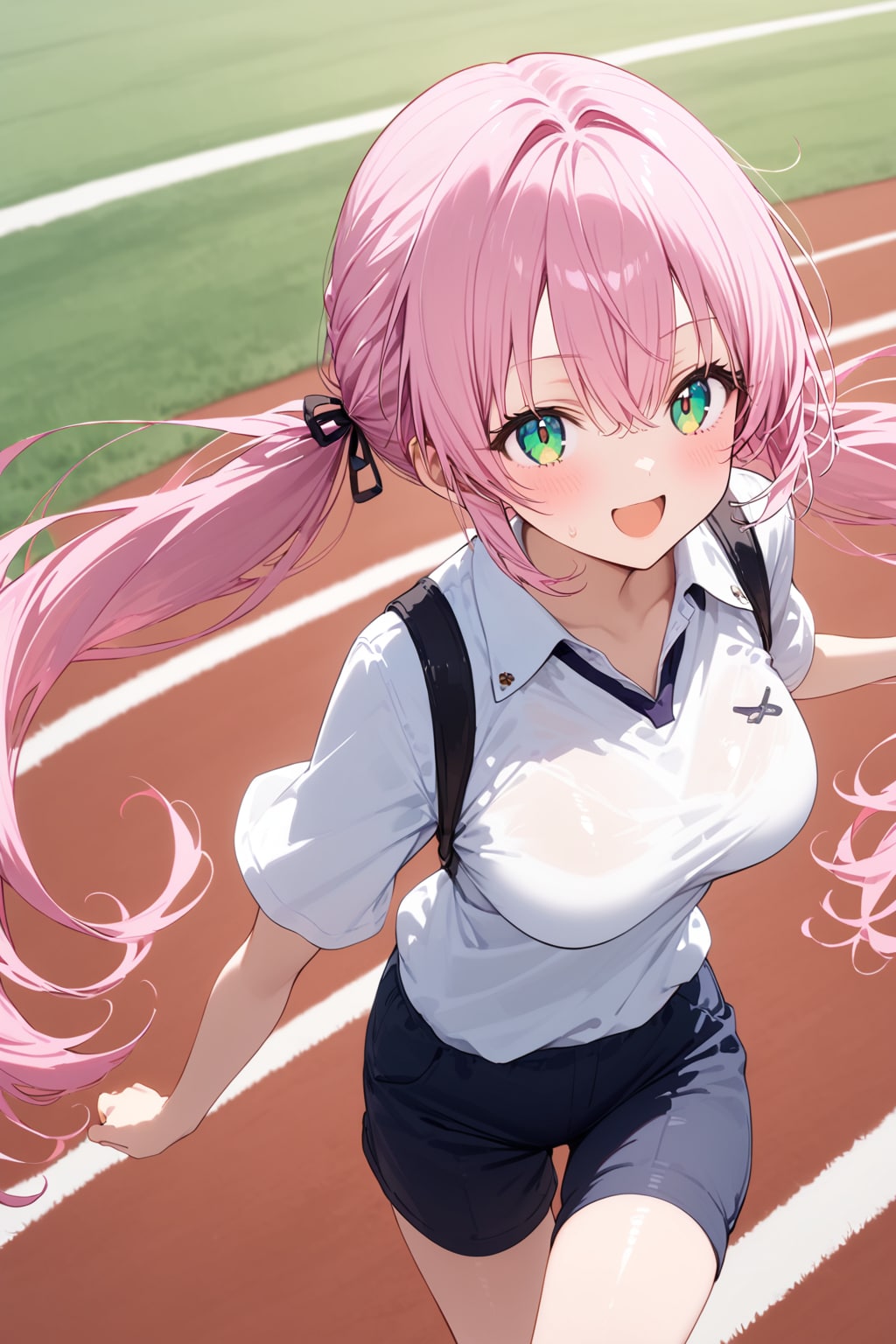 体育の授業中の桃花