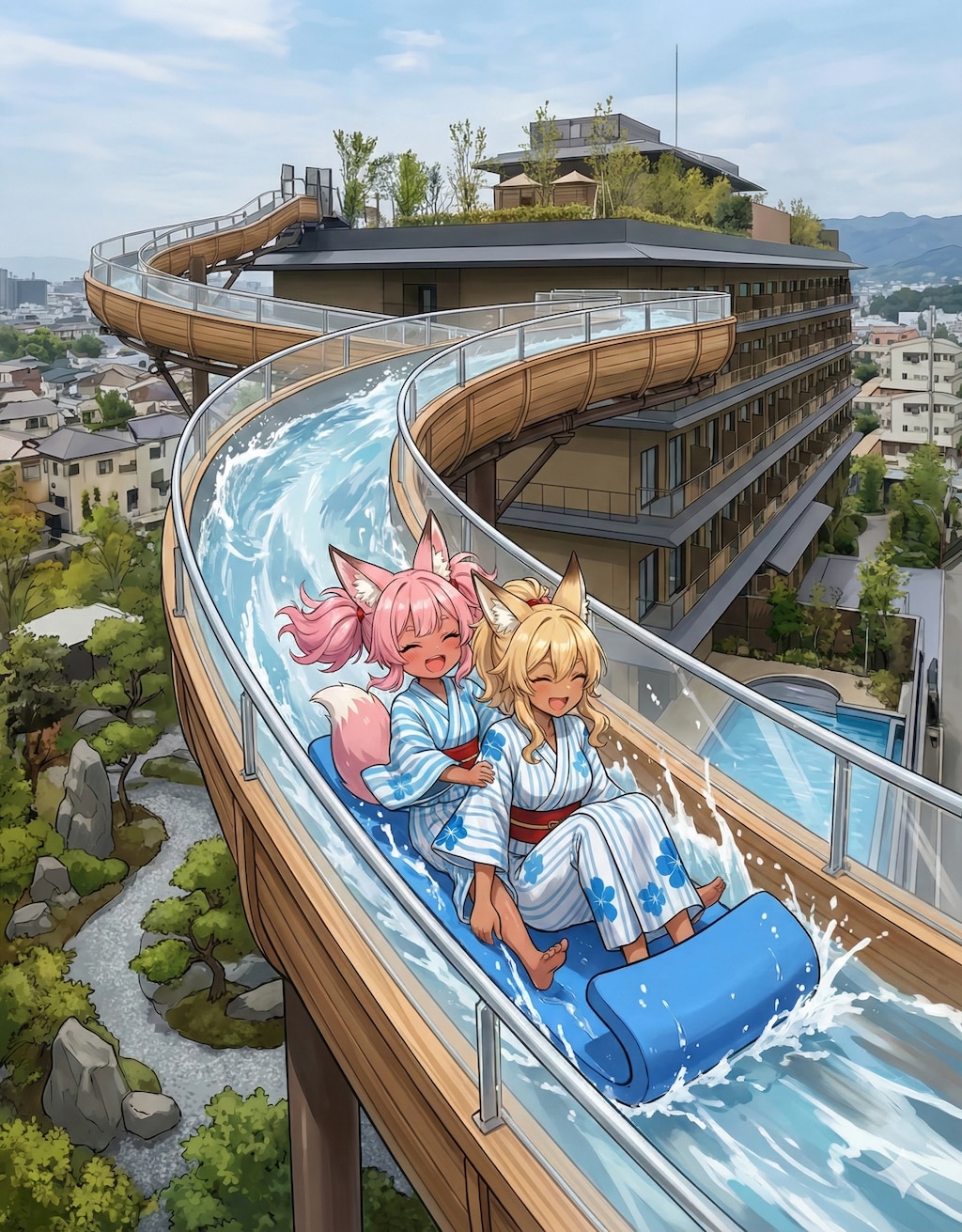 ちちぷ院を楽しむ狐娘達