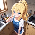 料理を作る彼シャツの彼女 2枚目