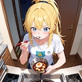 料理を作る彼シャツの彼女 4枚目