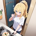 料理を作る彼シャツの彼女 6枚目