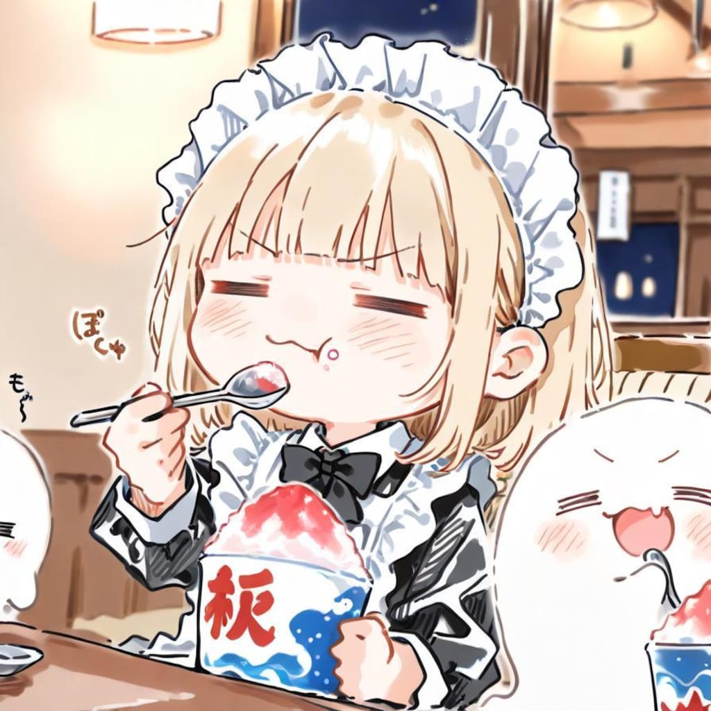 ( -ω-)👻<あーつーいーよるだーかーらー♪🍉🍧✨✨