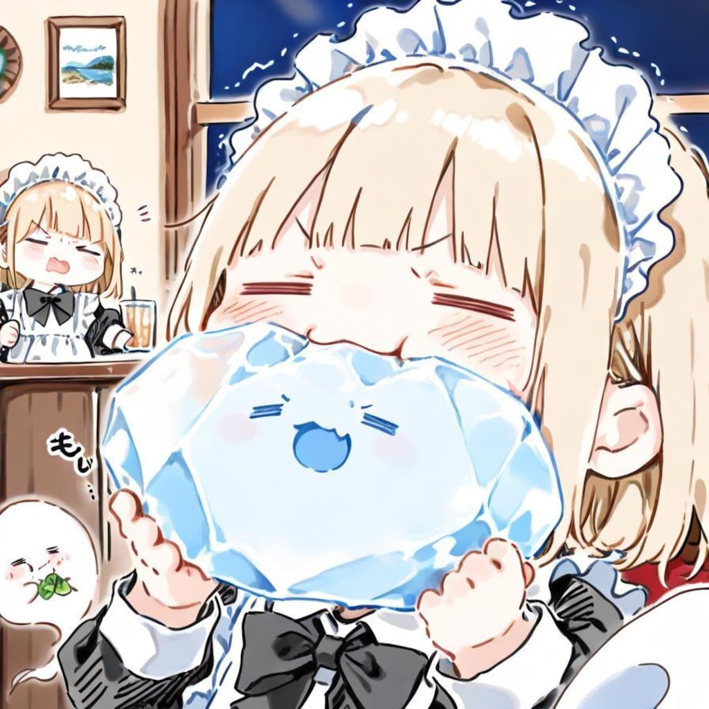 ( -ω-)👻<あーつーいーよるだーかーらー♪🍉🍧✨✨