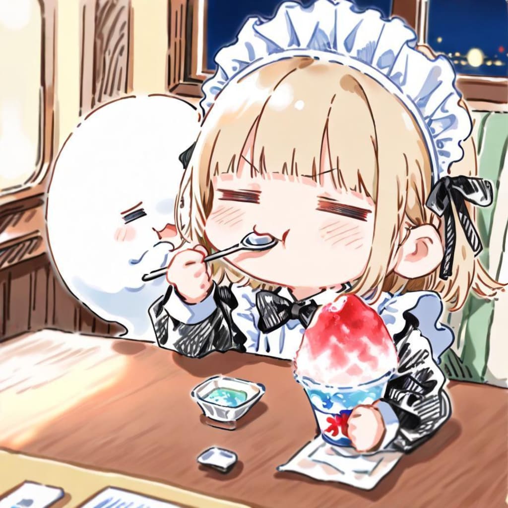 ( -ω-)👻<あーつーいーよるだーかーらー♪🍉🍧✨✨