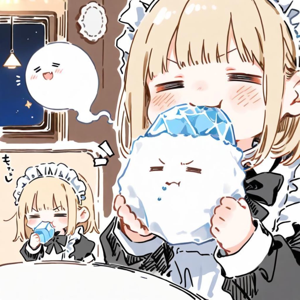 ( -ω-)👻<あーつーいーよるだーかーらー♪🍉🍧✨✨
