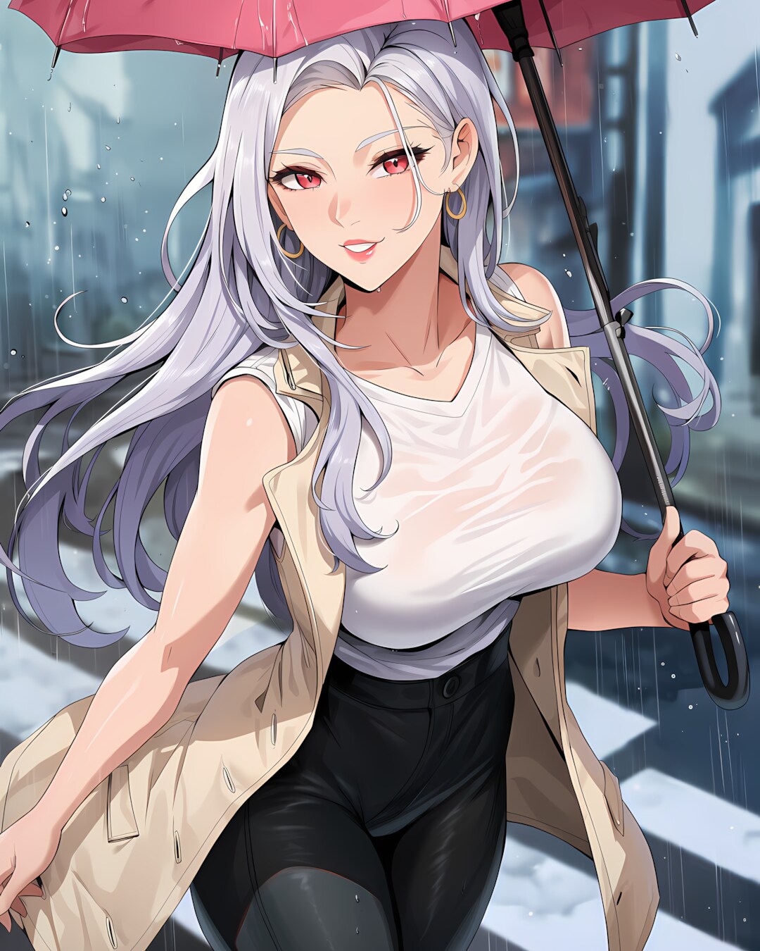 ☔雨の朝もシックに✨ミレナの通勤スタイル